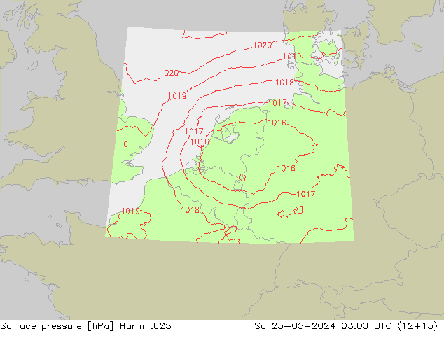 Surface pressure Harm .025 Sa 25.05.2024 03 UTC