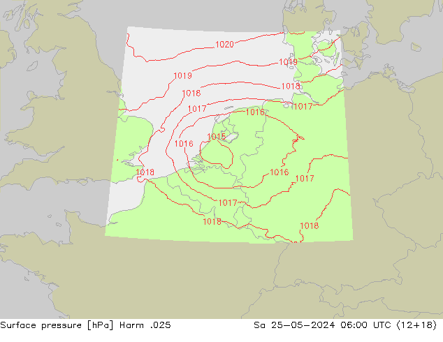 Surface pressure Harm .025 Sa 25.05.2024 06 UTC