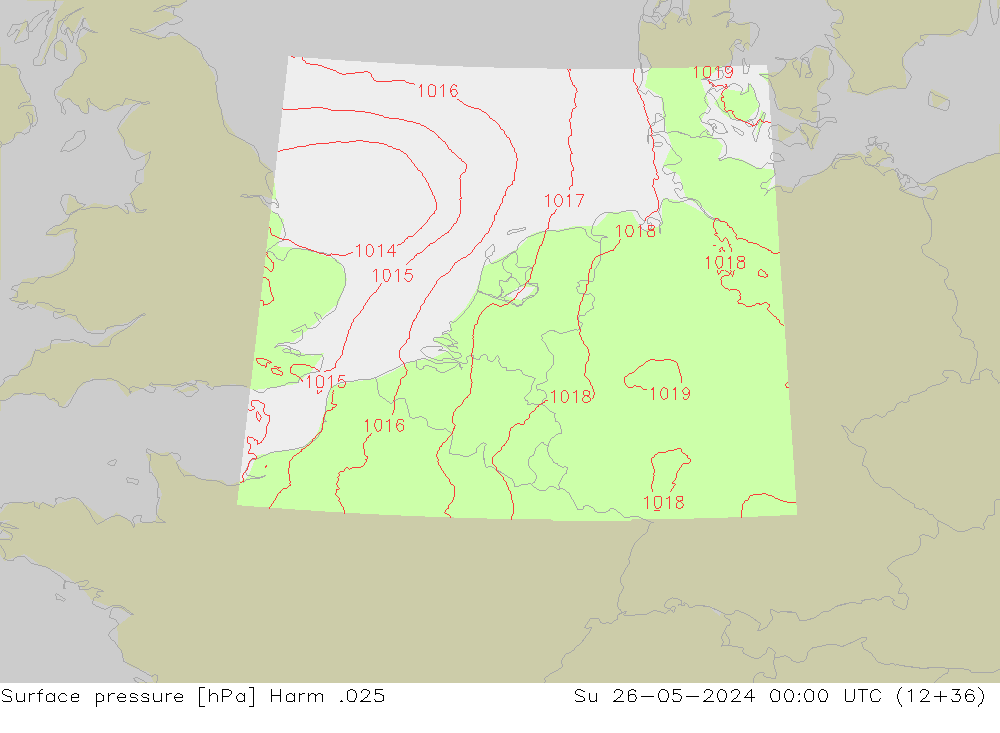 Luchtdruk (Grond) Harm .025 zo 26.05.2024 00 UTC