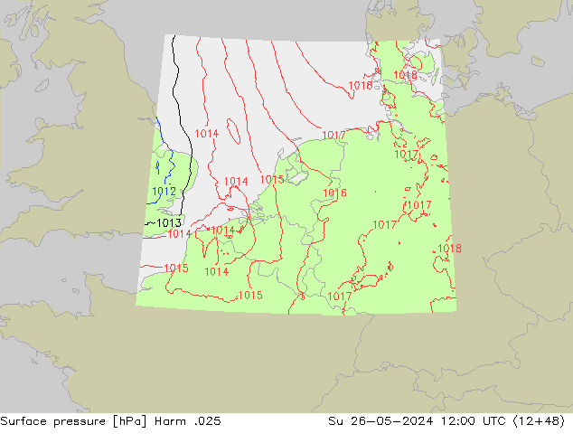 приземное давление Harm .025 Вс 26.05.2024 12 UTC