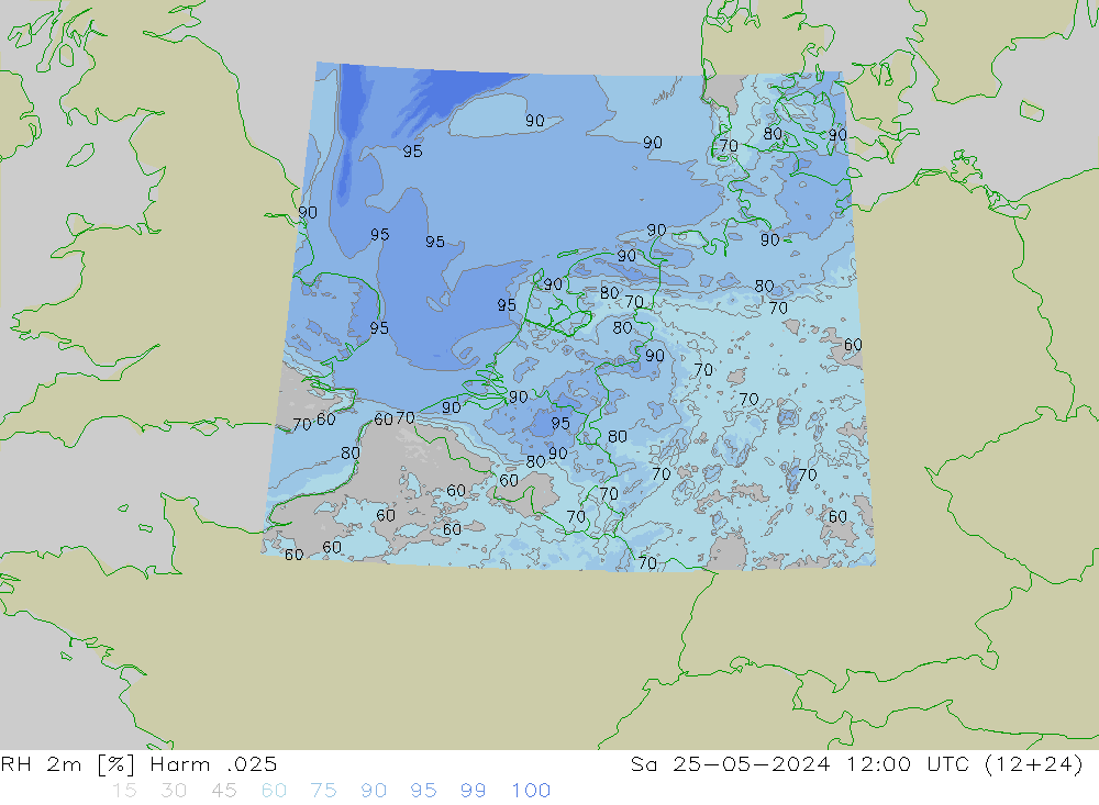 RH 2m Harm .025 sab 25.05.2024 12 UTC