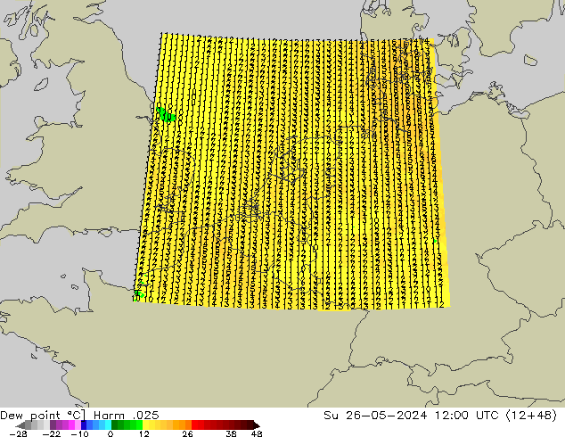 Dew point Harm .025 Su 26.05.2024 12 UTC