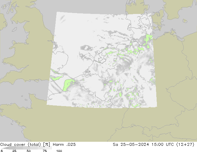 Bewolking (Totaal) Harm .025 za 25.05.2024 15 UTC