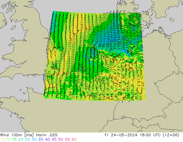 Vento 100m Harm .025 ven 24.05.2024 18 UTC