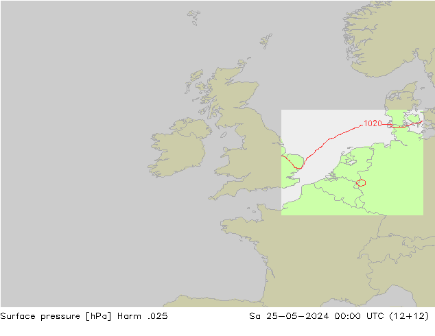 Surface pressure Harm .025 Sa 25.05.2024 00 UTC