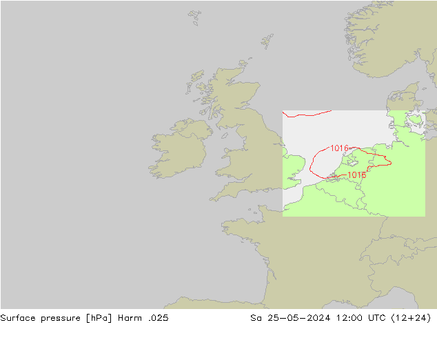 Surface pressure Harm .025 Sa 25.05.2024 12 UTC