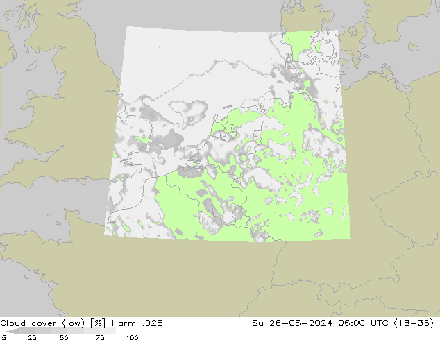 zachmurzenie (niskie) Harm .025 nie. 26.05.2024 06 UTC