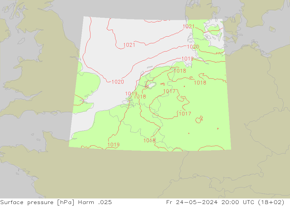 приземное давление Harm .025 пт 24.05.2024 20 UTC