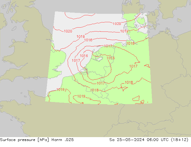 Surface pressure Harm .025 Sa 25.05.2024 06 UTC