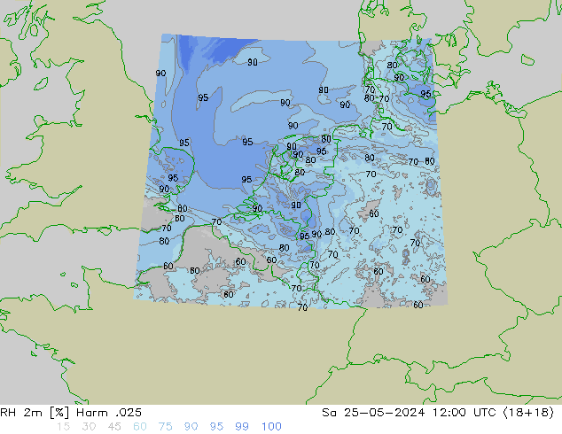 RH 2m Harm .025 so. 25.05.2024 12 UTC