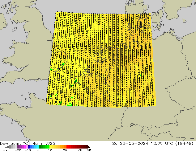 Ponto de orvalho Harm .025 Dom 26.05.2024 18 UTC