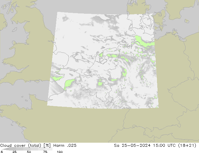 Wolken (gesamt) Harm .025 Sa 25.05.2024 15 UTC