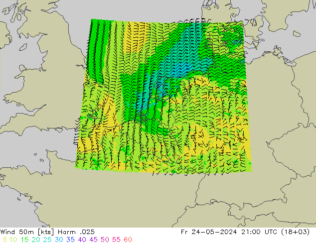 Wind 50m Harm .025 Fr 24.05.2024 21 UTC