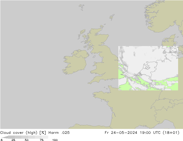zachmurzenie (wysokie) Harm .025 pt. 24.05.2024 19 UTC