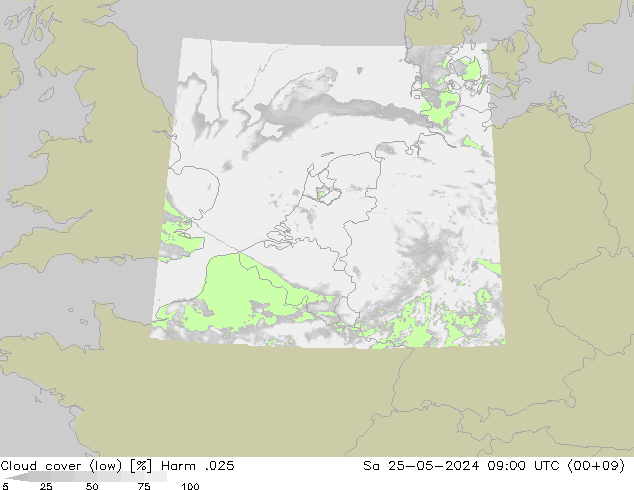 Bewolking (Laag) Harm .025 za 25.05.2024 09 UTC