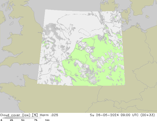 nízká oblaka Harm .025 Ne 26.05.2024 09 UTC