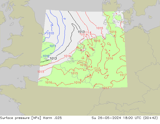 приземное давление Harm .025 Вс 26.05.2024 18 UTC