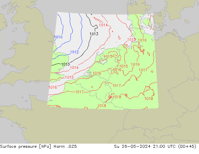 Presión superficial Harm .025 dom 26.05.2024 21 UTC