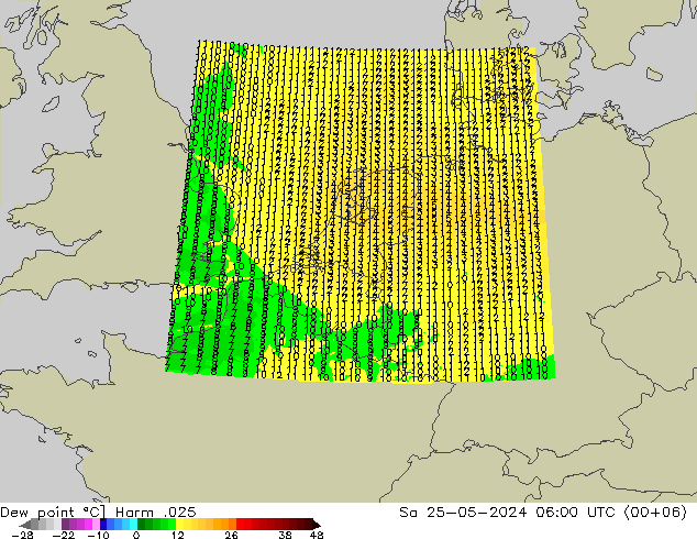 Dew point Harm .025 Sa 25.05.2024 06 UTC