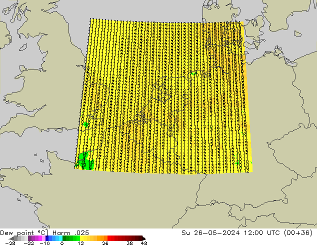 Ponto de orvalho Harm .025 Dom 26.05.2024 12 UTC