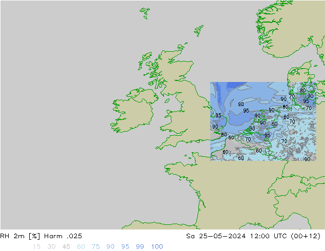 RH 2m Harm .025 so. 25.05.2024 12 UTC