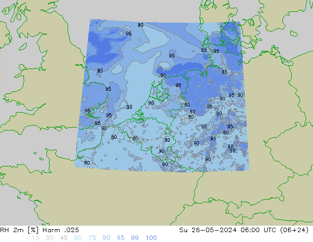 RH 2m Harm .025 Ne 26.05.2024 06 UTC