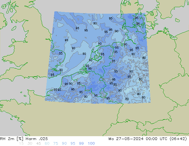 RH 2m Harm .025 Po 27.05.2024 00 UTC