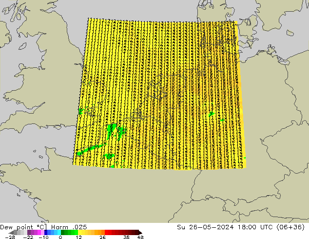 Ponto de orvalho Harm .025 Dom 26.05.2024 18 UTC