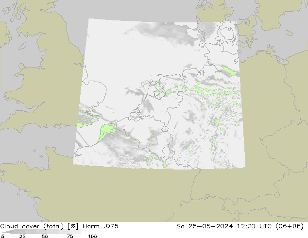 Nuages (total) Harm .025 sam 25.05.2024 12 UTC
