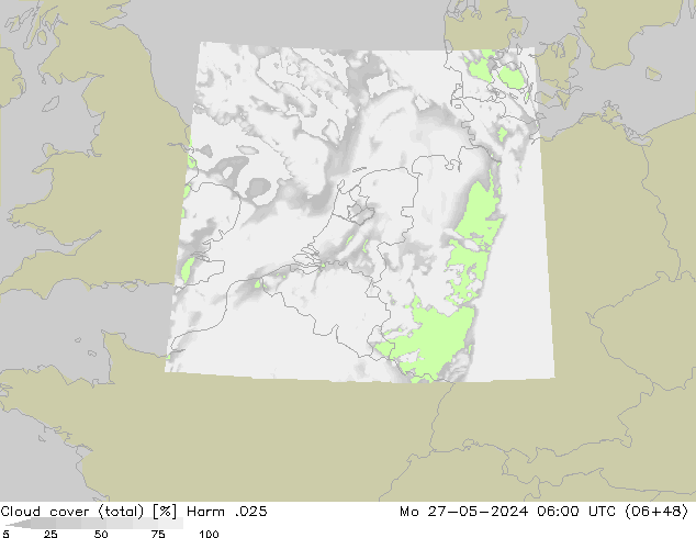 zachmurzenie (suma) Harm .025 pon. 27.05.2024 06 UTC