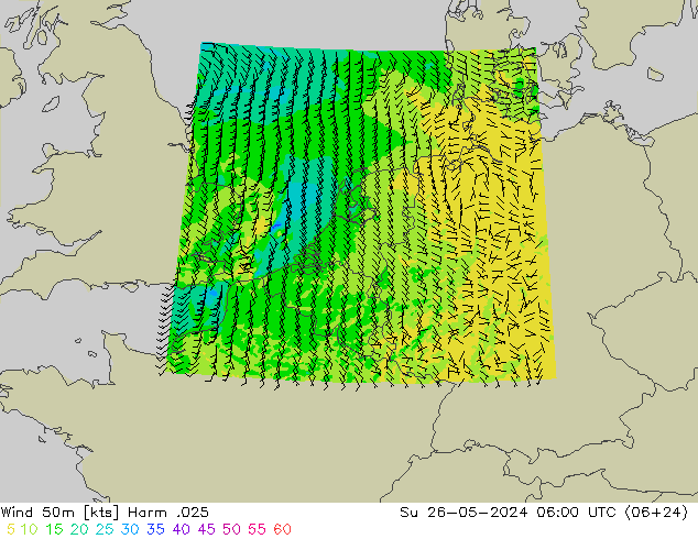 Wind 50m Harm .025 Su 26.05.2024 06 UTC