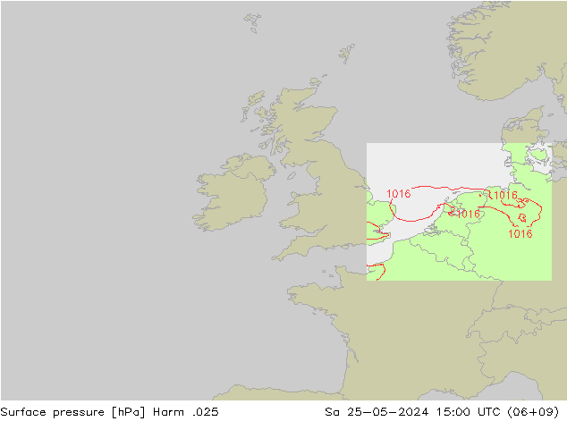 Surface pressure Harm .025 Sa 25.05.2024 15 UTC