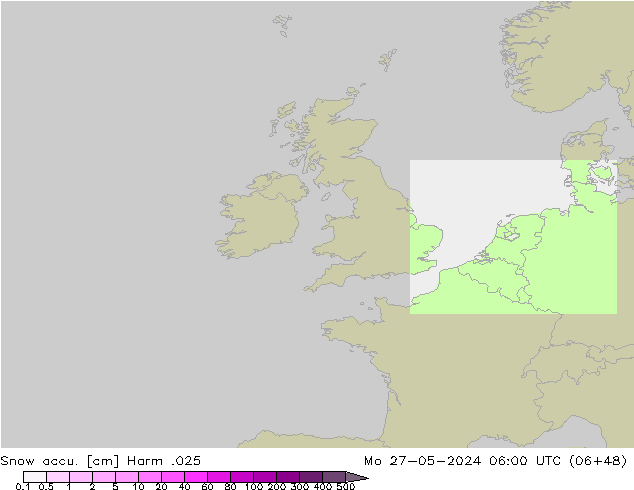 Snow accu. Harm .025 Mo 27.05.2024 06 UTC