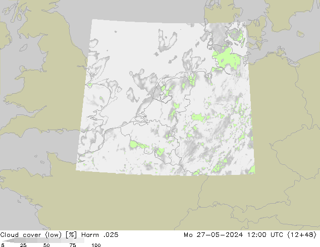 Bewolking (Laag) Harm .025 ma 27.05.2024 12 UTC