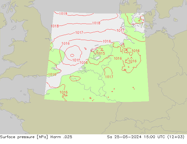 Surface pressure Harm .025 Sa 25.05.2024 15 UTC