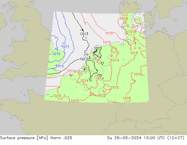 Atmosférický tlak Harm .025 Ne 26.05.2024 15 UTC