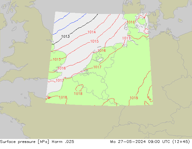 приземное давление Harm .025 пн 27.05.2024 09 UTC