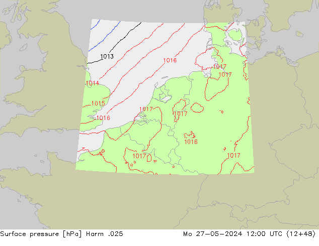 Presión superficial Harm .025 lun 27.05.2024 12 UTC