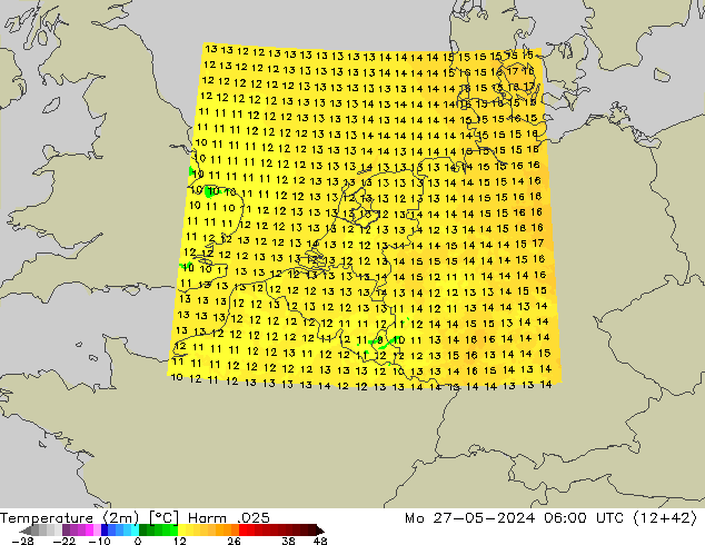 карта температуры Harm .025 пн 27.05.2024 06 UTC