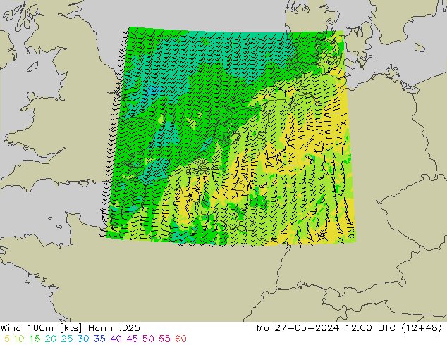ветер 900 гПа Harm .025 пн 27.05.2024 12 UTC