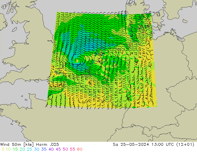 Wind 50m Harm .025 Sa 25.05.2024 13 UTC