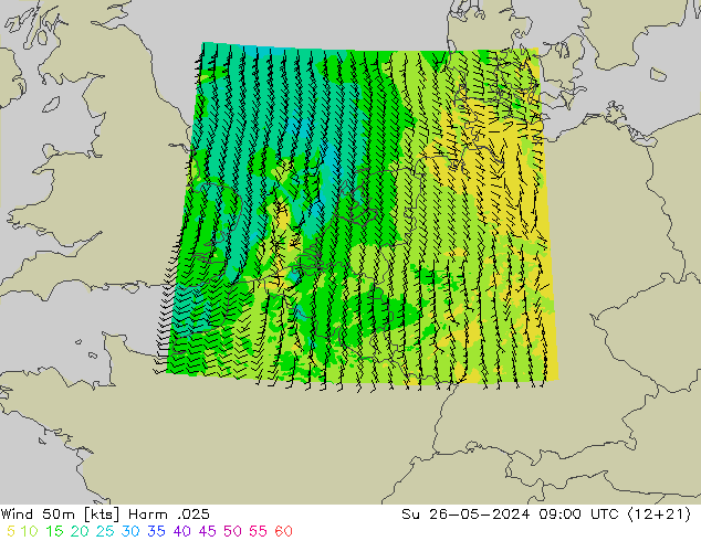 ветер 50 m Harm .025 Вс 26.05.2024 09 UTC