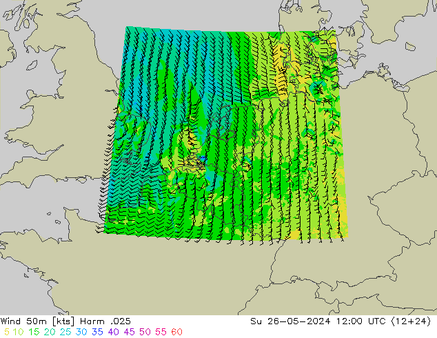 Wind 50m Harm .025 Su 26.05.2024 12 UTC