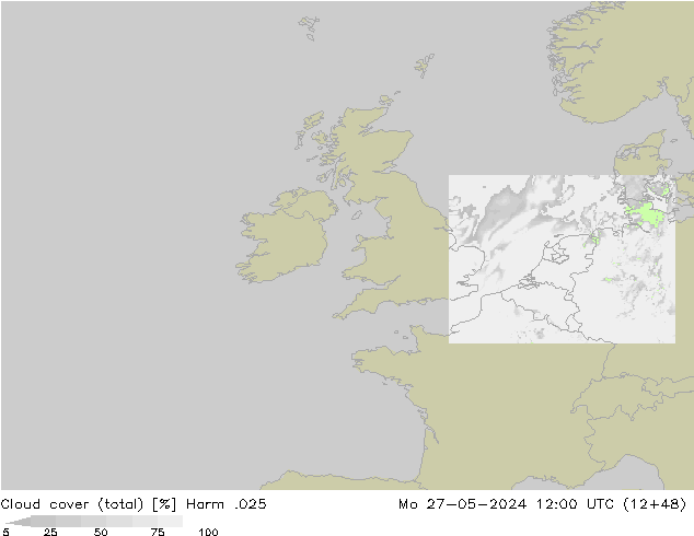 Nubi (totali) Harm .025 lun 27.05.2024 12 UTC