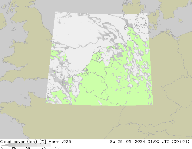 Wolken (tief) Harm .025 So 26.05.2024 01 UTC