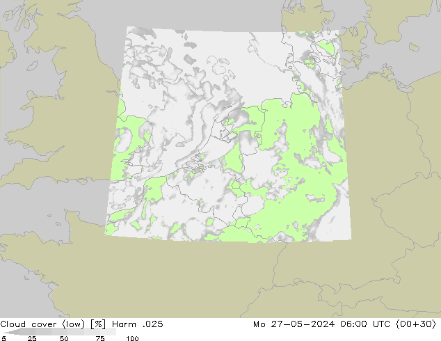 Bewolking (Laag) Harm .025 ma 27.05.2024 06 UTC