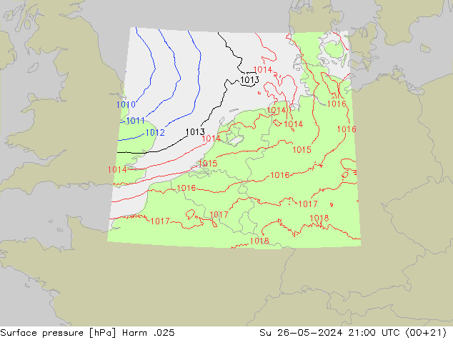 Luchtdruk (Grond) Harm .025 zo 26.05.2024 21 UTC