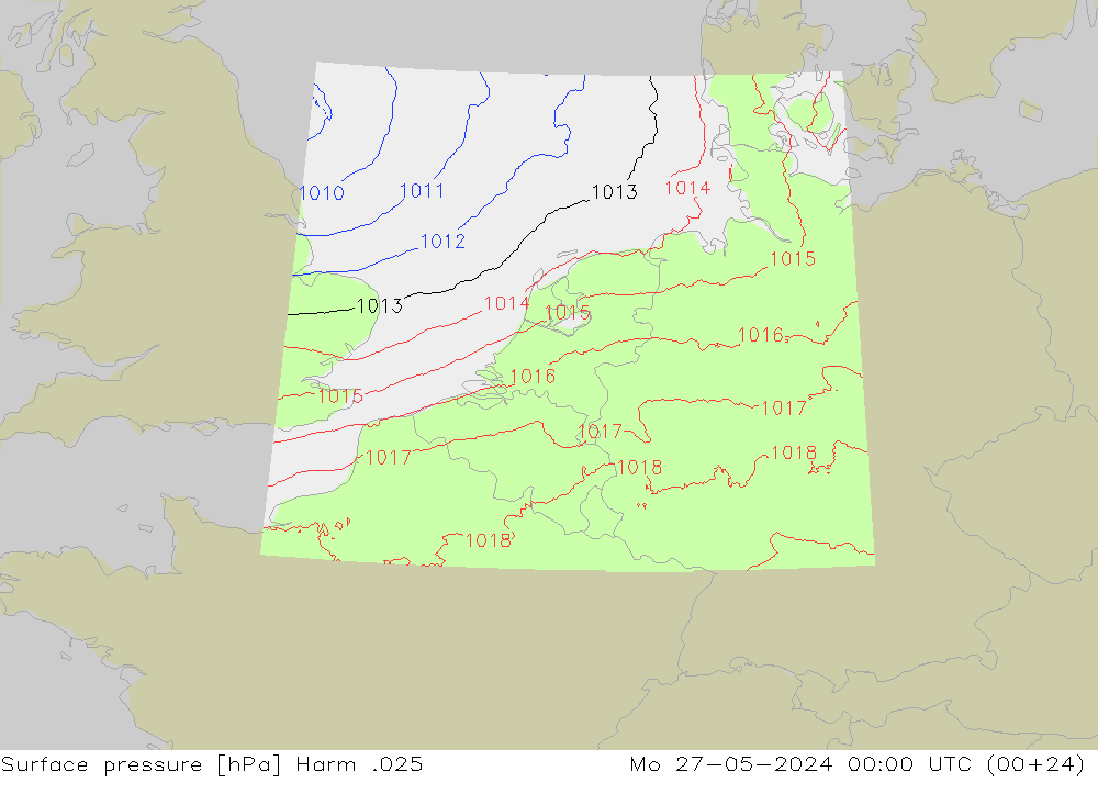 Surface pressure Harm .025 Mo 27.05.2024 00 UTC