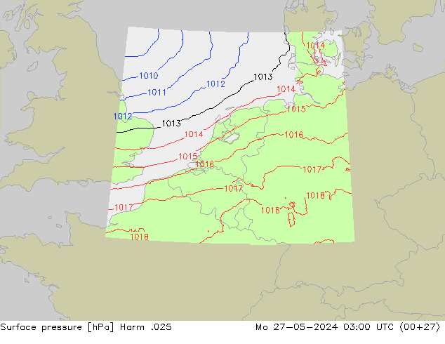 Surface pressure Harm .025 Mo 27.05.2024 03 UTC