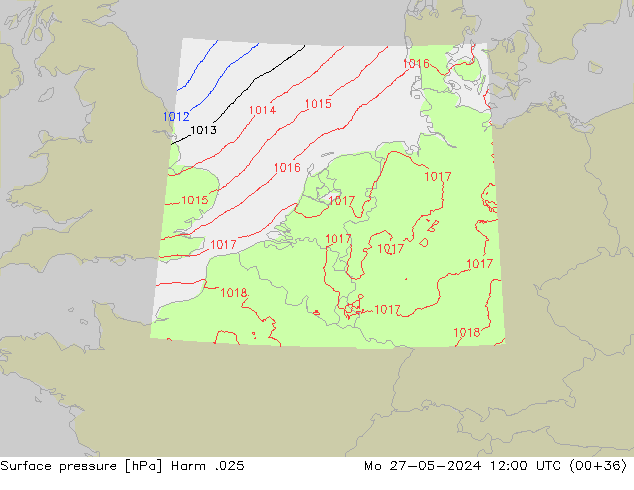 Surface pressure Harm .025 Mo 27.05.2024 12 UTC